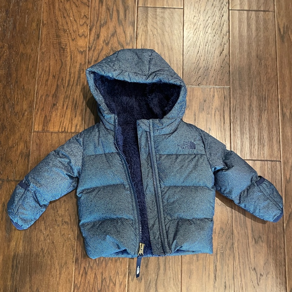 The North Face baby down hooded jacket